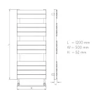 Design törölközőszárító radiátor fehér 500x1200mm Welland Lux - Készletről - Gyors kiszállítással