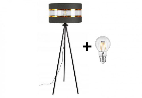 Glimex Abazur állólámpa szürke 1x E27 + ajándék LED izzó