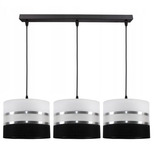 Glimex ABAZUR állítható függőlámpa fekete / fehér 3x E27 + ajándék LED izzók