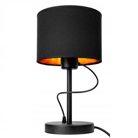 Glimex ABAZUR fekete arany asztali éjjeli lámpa 1xE27 GA0068 klasszikus elegancia megfizethető ár