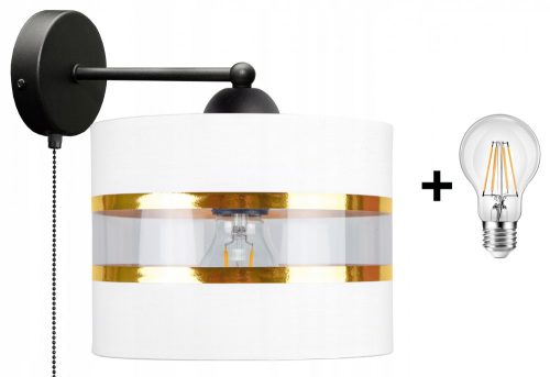 Glimex Abazur fehér fali lámpa kapcsolóval 1x E27 + ajándék LED izzó