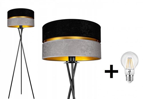 Glimex Abazur Premium állólámpa fekete 1x E27 + ajándék LED izzó