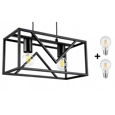 Glimex CAGE állítható függőlámpa fekete 1x E27 + ajándék LED izzó