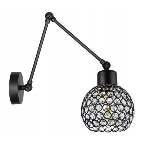 Crystal Ball karos fali lámpa fekete 1x E27 + ajándék LED izzó