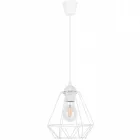 Glimex Diamond EKO drót búrás Függőlámpa (GD0002W) - Vintage, Loft, Fehér, Fém, Foglalatok száma: 1