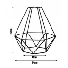 Glimex Diamond EKO drót búrás Függőlámpa (GD0002W) - Vintage, Loft, Fehér, Fém, Foglalatok száma: 1