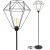 Glimex Diamond Állólámpa (GD0006) - Vintage, Loft, Fekete, Fém, Foglalatok száma: 1