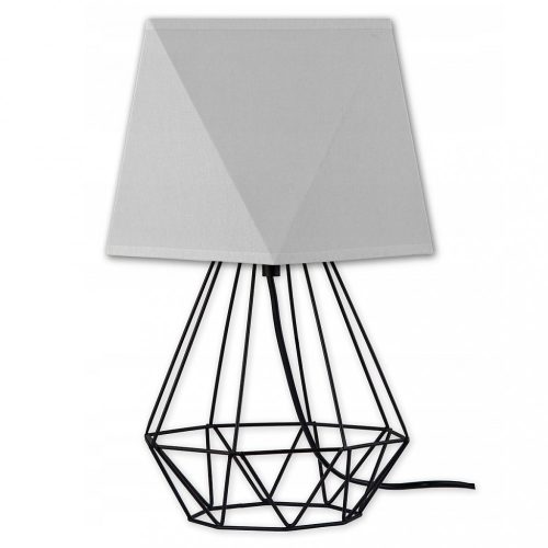 Glimex Diamond Asztali lámpa (GD0014) - Vintage, Loft, Szürke, Fém / Textil, Foglalatok száma: 1