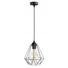 Glimex Diamond drót búrás Függőlámpa (GD07C) - Vintage, Loft, Fekete, Fém, Foglalatok száma: 1