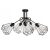 Glimex Diamond Mennyezeti lámpa (GD32C) - Vintage, Loft, Fekete, Fém, Foglalatok száma: 5