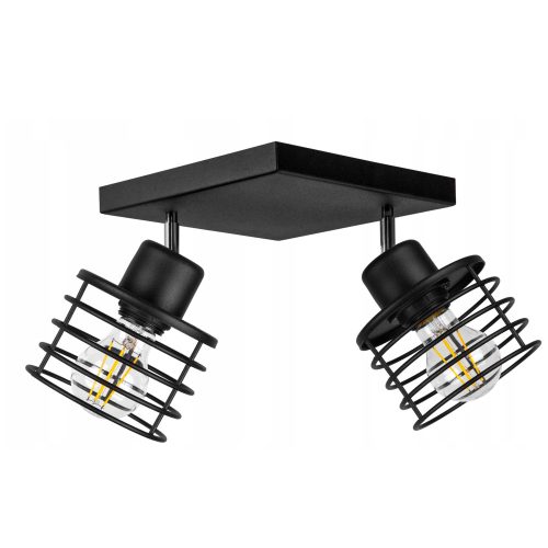 Glimex DARYL állítható mennyezeti lámpa fekete 2x E27 + ajándék LED izzók