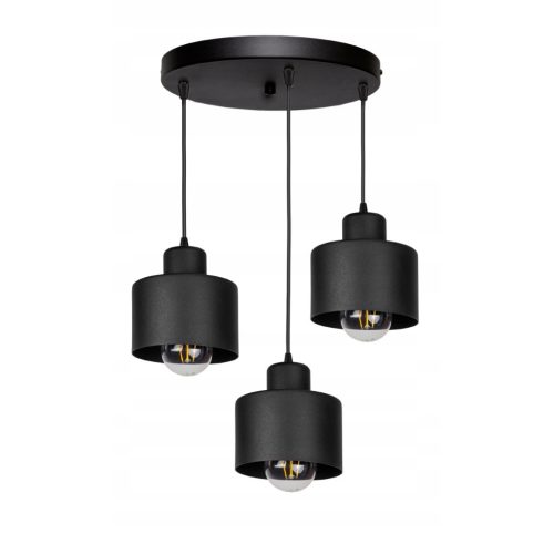 Glimex LAVOR  állítható függőlámpa fekete 3x E27 + ajándék LED izzók