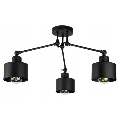 Glimex LAVOR  állítható mennyezeti lámpa fekete 3x E27 + ajándék LED izzók