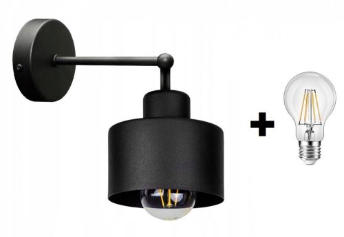 Glimex LAVOR  fekete fali lámpa 1x E27 + ajándék LED izzó