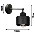 Fali lámpa fekete fém búrával - Loft - Industrial - Glimex Lavor 1xE27 GKL29C