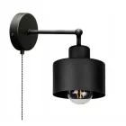 Fali lámpa fekete fém búrával kapcsolóval - Loft - Industrial - Glimex Lavor 1xE27 GKL30C