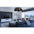 Mennyzeti lámpa fekete fém búrával - Loft - Industrial - Glimex Lavor 4xE27 GKL40C