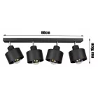 Mennyzeti lámpa fekete fém búrával - Loft - Industrial - Glimex Lavor 4xE27 GKL44C