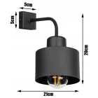 Fali lámpa fekete fém búrával - Loft - Industrial - Glimex Lavor 1xE27 GKL57C