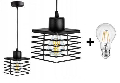 Glimex Laurie állítható függőlámpa fekete 1x E27 + ajándék LED izzó