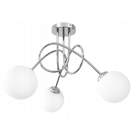 Glimex LISZ Chrome gömb golyó alakú mennyezeti lámpa 3xE27 GLIS0059