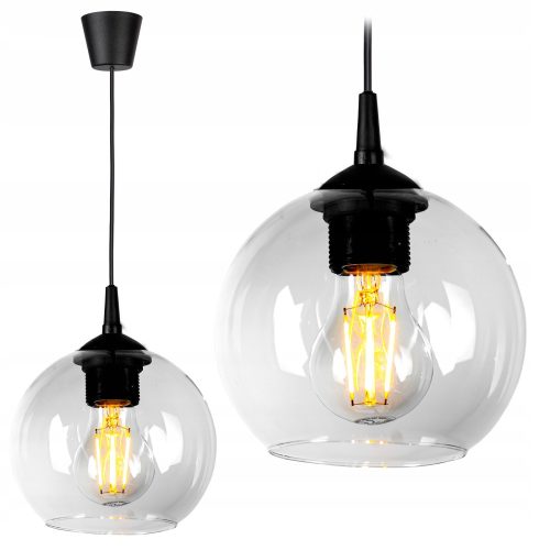 Glimex Orb EKO állítható függőlámpa átlátszó 1x E27 + ajándék LED izzó