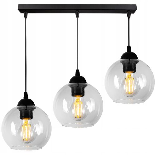Glimex Orb állítható függőlámpa átlátszó 3x E27 + ajándék LED izzó