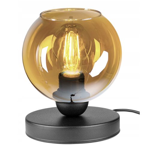 Glimex Orb asztali lámpa méz 1x E27 + ajándék LED izzó