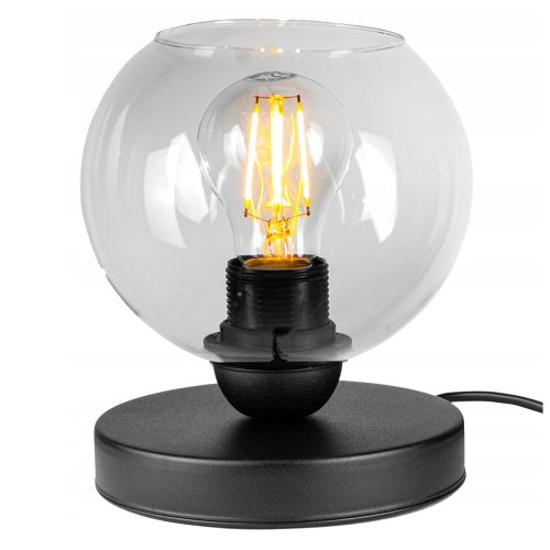 Glimex Orb asztali lámpa átlátszó 1x E27 + ajándék LED izzó