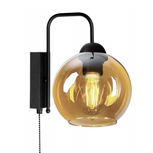 Glimex Orb fali lámpa kapcsolóval méz 1x E27 + ajándék LED izzó