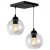 Glimex Orb állítható függőlámpa átlátszó 2x E27 + ajándék LED izzó