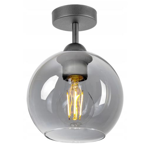 Glimex Orb üvegbúrás mennyezeti lámpa füstüveg / grafit 1xE27