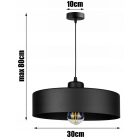 Függőlámpa fekete fém búrával | Loft - Industrial | Glimex Lavor Large 1xE27 GOL69C