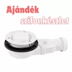 Fekete kőhatású zuhanytálca 70 x 100 cm + ajándék szifonkészlet | Welland (GT-10070SS)