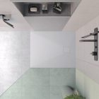 Fehér kőhatású zuhanytálca 80 x 100 cm + ajándék szifonkészlet | Welland (GT-10080SS)