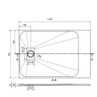 Welland kőhatású zuhanytálca szifonnal 70 x 110 cm - fekete (GT-11070SS)