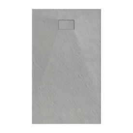  Szürke kőhatású zuhanytálca 90 x 160 cm + ajándék szifonkészlet | Welland (GT-16090SS)