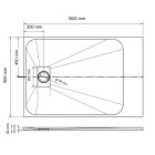 Szürke kőhatású zuhanytálca 90 x 160 cm + ajándék szifonkészlet | Welland (GT-16090SS)