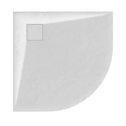 Fehér félköríves kőhatású zuhanytálca 80 x 80 cm + ajándék szifonkészlet | Welland (GT-8080RS)