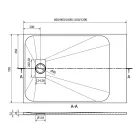 Fekete kőhatású zuhanytálca 70 x 90 cm + ajándék szifonkészlet | Welland (GT-9070SS) 