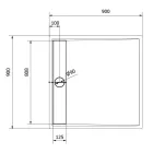 Fekete márványhatású zuhanytálca 90 x 90 cm + ajándék szifonkészlet | Welland (GT-9090LS)