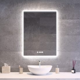 Welland Luxury-Line G770 LED tükör - fényerő + színhőfok állítás + páramentesítő + óra - 60 x 80 cm