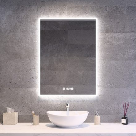 Welland Luxury-Line G770 LED tükör - fényerő + színhőfok állítás + páramentesítő + óra - 60 x 80 cm