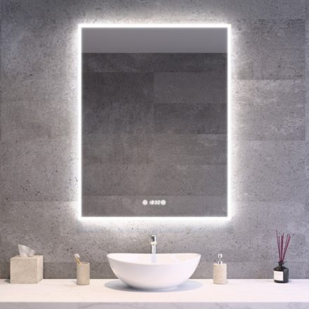 Welland Luxury-Line G773 LED tükör - fényerő + színhőfok állítás + páramentesítő + óra - 70 x 90 cm