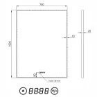 Welland Luxury-Line G772 LED tükör - fényerő + színhőfok állítás + páramentesítő + óra - 75 x 100 cm