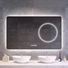 Fürdőszobai LED tükör 120x75cm Welland Texol - Fényerő + színhőfok állítás - Páramentesítő - Digitális óra