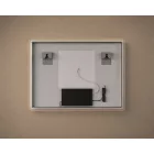 Fekvő fürdőszobai LED tükör 80x60cm - Páramentesítő - Digitális óra - Fényerő és színhőmérséklet szabályozás - Welland Kath