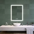 Álló fürdőszobai LED tükör 70x90cm - Páramentesítő - Beépített óra - Fényerő és színhőmérséklet szabályozás - Welland Luxury-Line