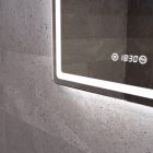 Álló fürdőszobai LED tükör 60x80cm - Páramentesítő - Digitális óra - Fényerő és színhőmérséklet szabályozás - Welland Type20V