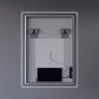 Álló fürdőszobai LED tükör 60x80cm - Páramentesítő - Digitális óra - Fényerő és színhőmérséklet szabályozás - Welland Type20V